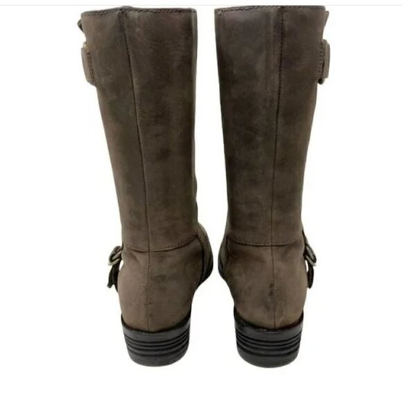 Cole Haan Tantivy Brown Distressed Leather Mid-Calf Engineer boots - Size 8 - Picture 7 of 10